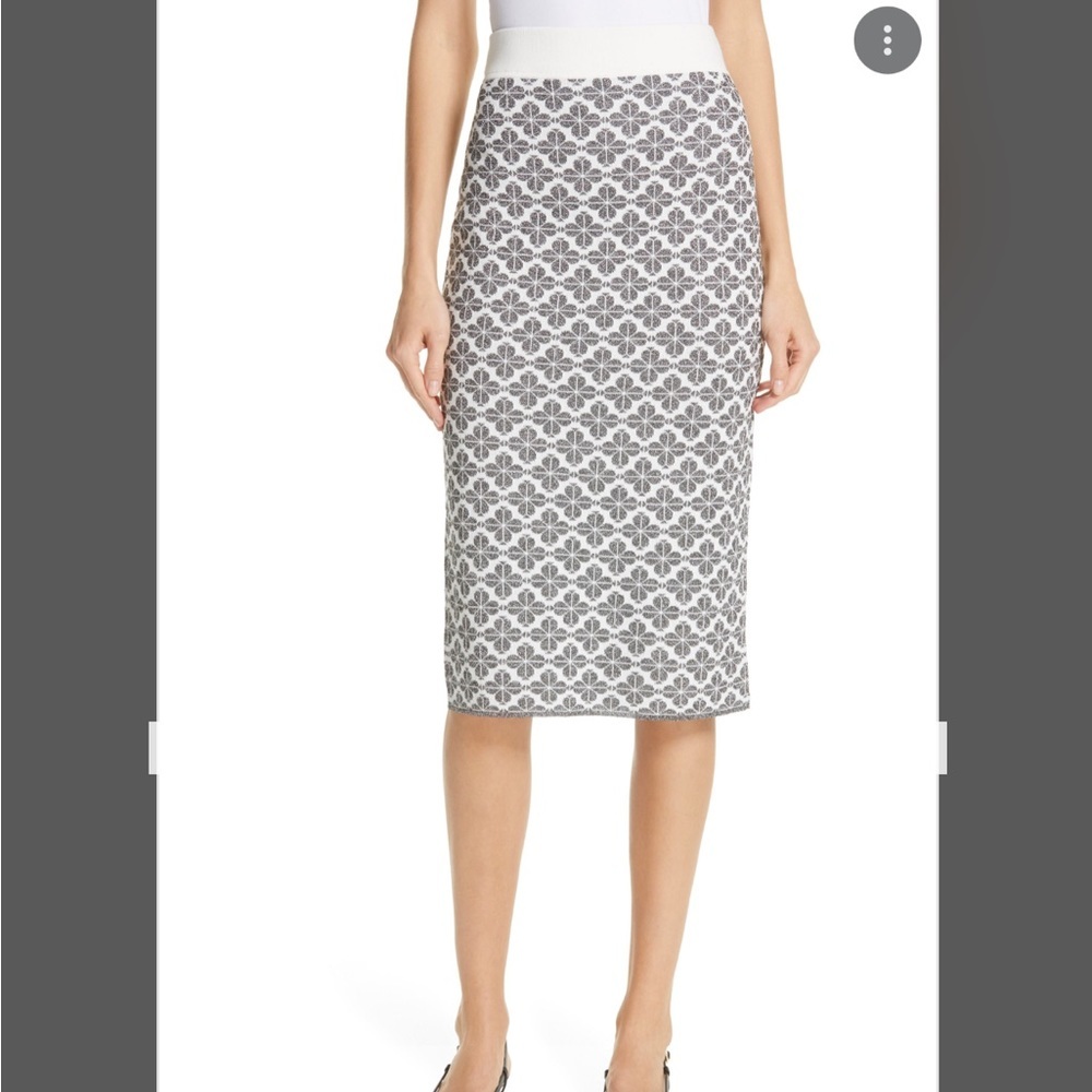 Kate Spade Metallic Floral Print Pencil Sweater Skirt XS - Picture 2 of 10